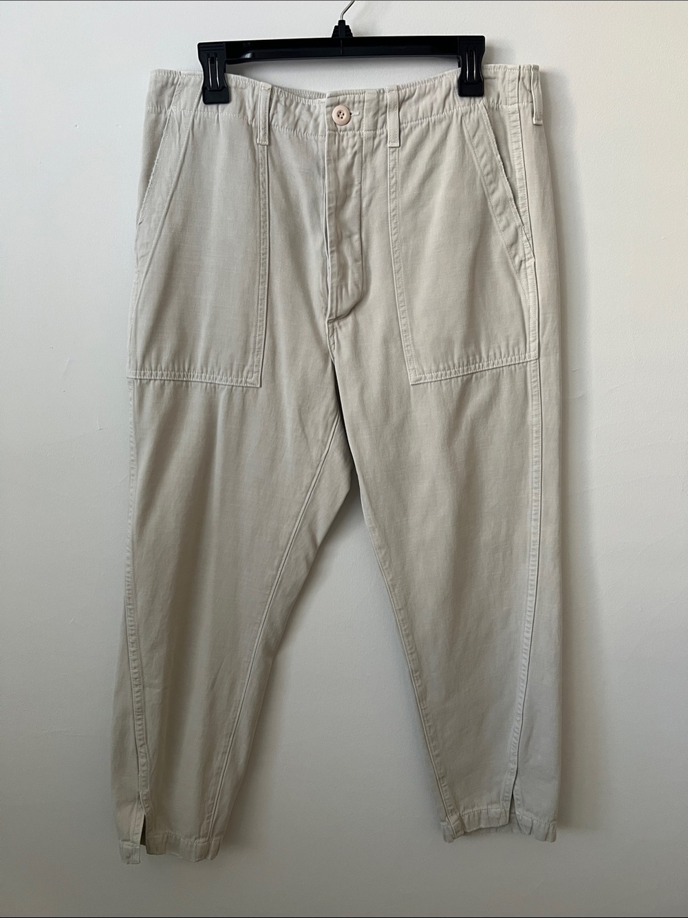 AMO Army Twist Women's Cropped Utility Pants in vintage white